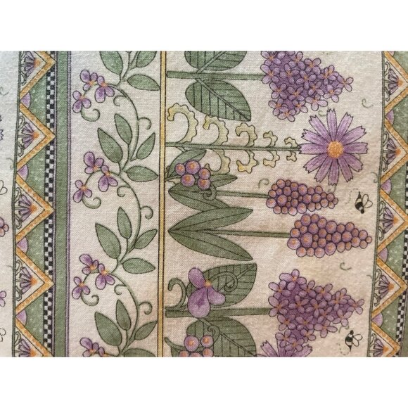 Vintage Handmade Pillowcases Set of 2 Used Standard Size Purple Green Floral - Picture 8 of 16